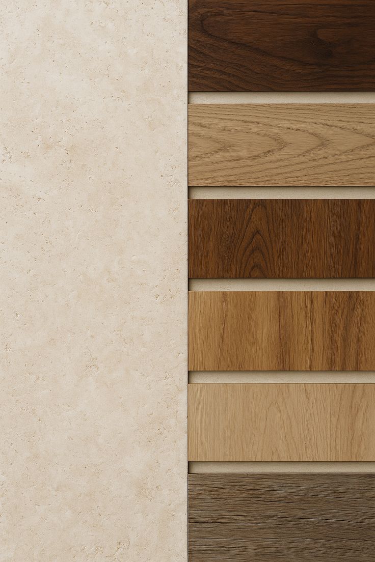 Material samples laid out on a table